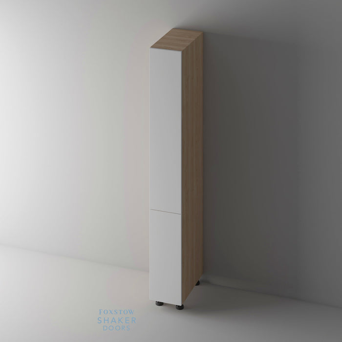 Primed, Flat Panel Kitchen Door and Blanco Cabinet