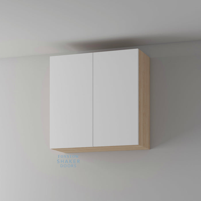 Primed, Flat Panel Kitchen Door and Blanco Cabinet