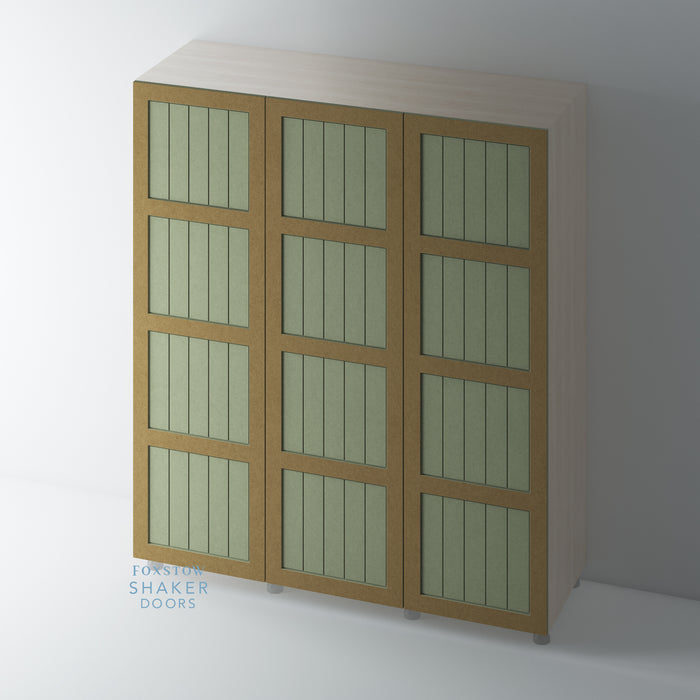 Bare, 4 Panel Shaker Wardrobe Door with TONGUE & GROOVE Panel