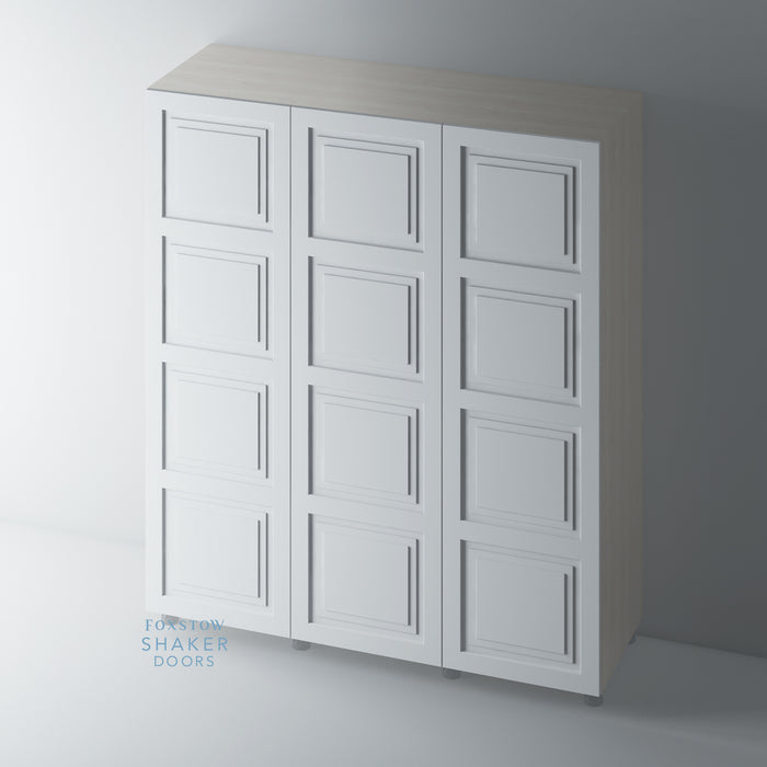 Primed, 4 Panel Stepped Panel Shaker Wardrobe Door