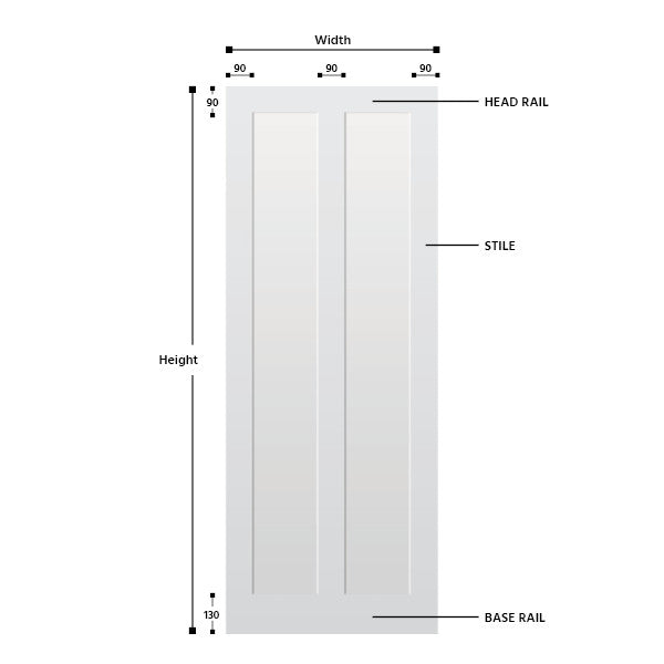 2 Panel Vertical Primed Hardwood Shaker Door