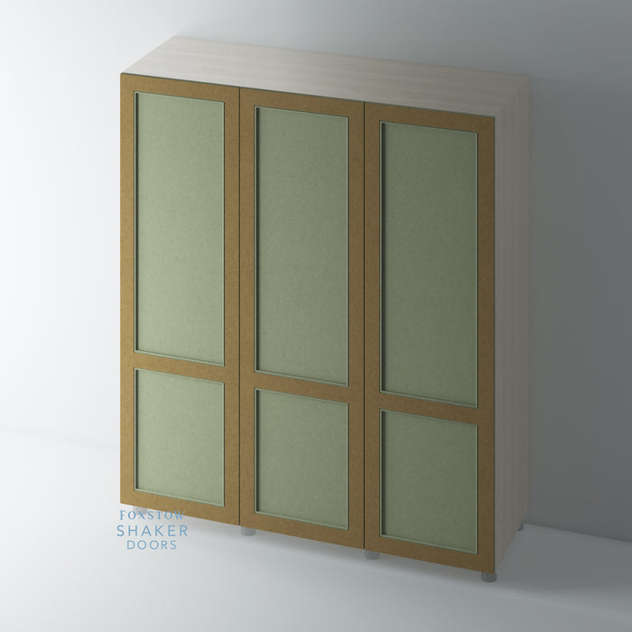 Bare, 2 Panel Shaker Wardrobe Door with STAFF BEAD Mouldings