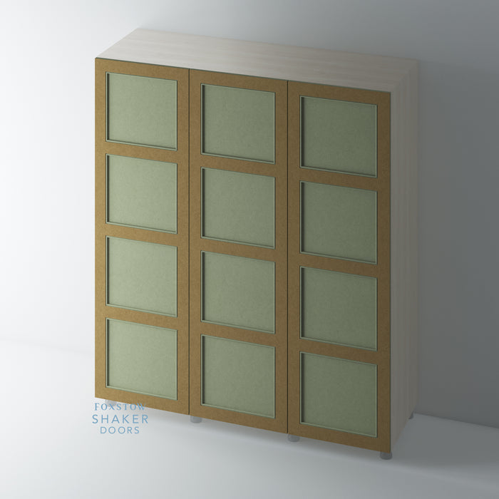 Bare, 4 Panel Shaker Wardrobe Door with STAFF BEAD Mouldings