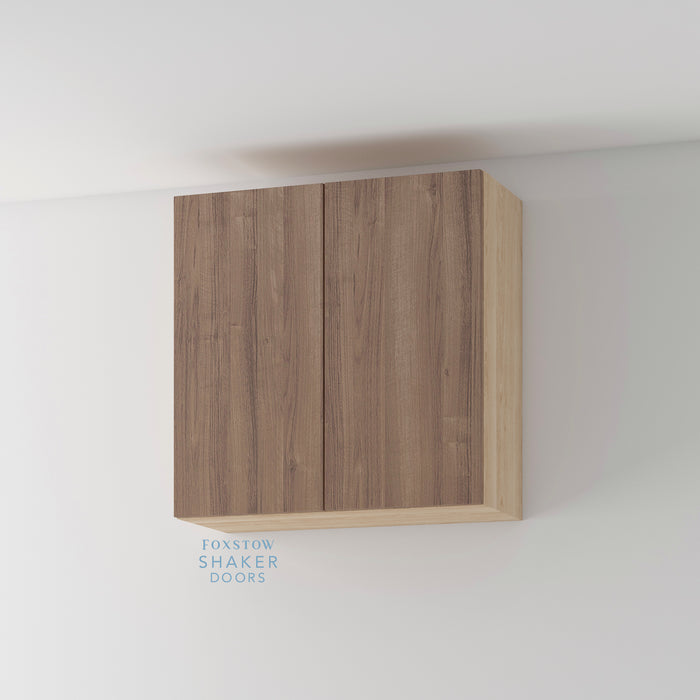Walnut, Flat Panel Kitchen Door and Natural Oak Cabinet