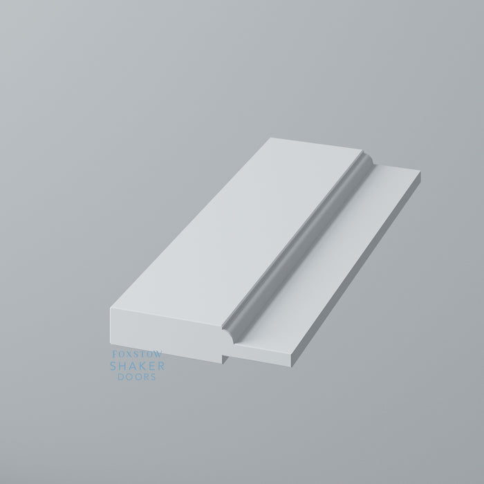 Detail: Primed Shaker Kitchen Door with Ovolo Mouldings