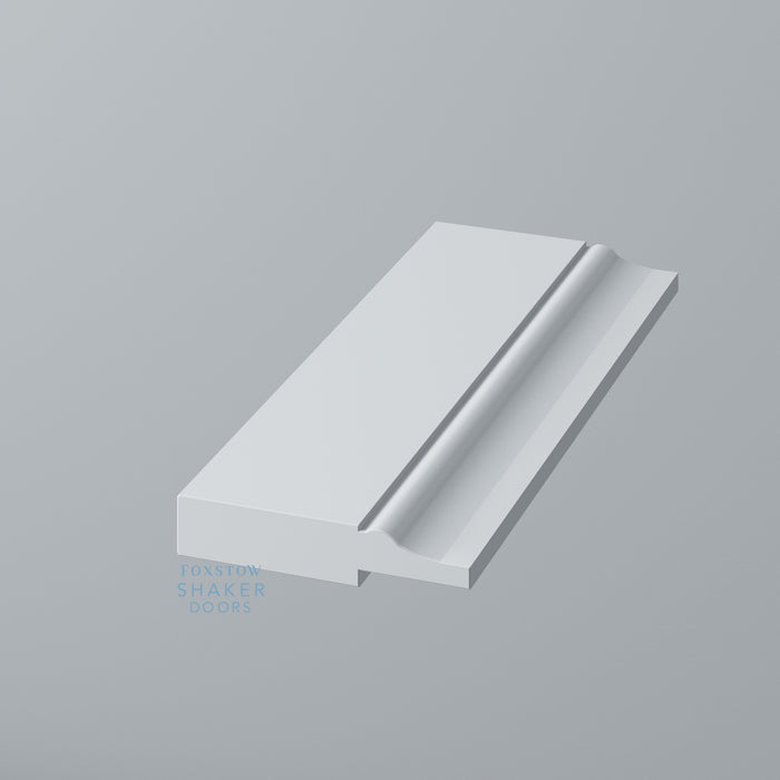 Detail: Primed Shaker Kitchen Doors with Ogee Mouldings