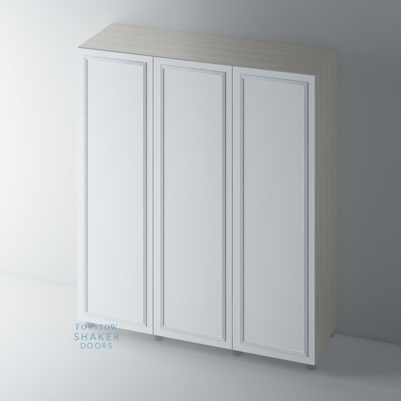 Primed Flat Panel with Reed Moulding Wardrobe Doors for IKEA PAX