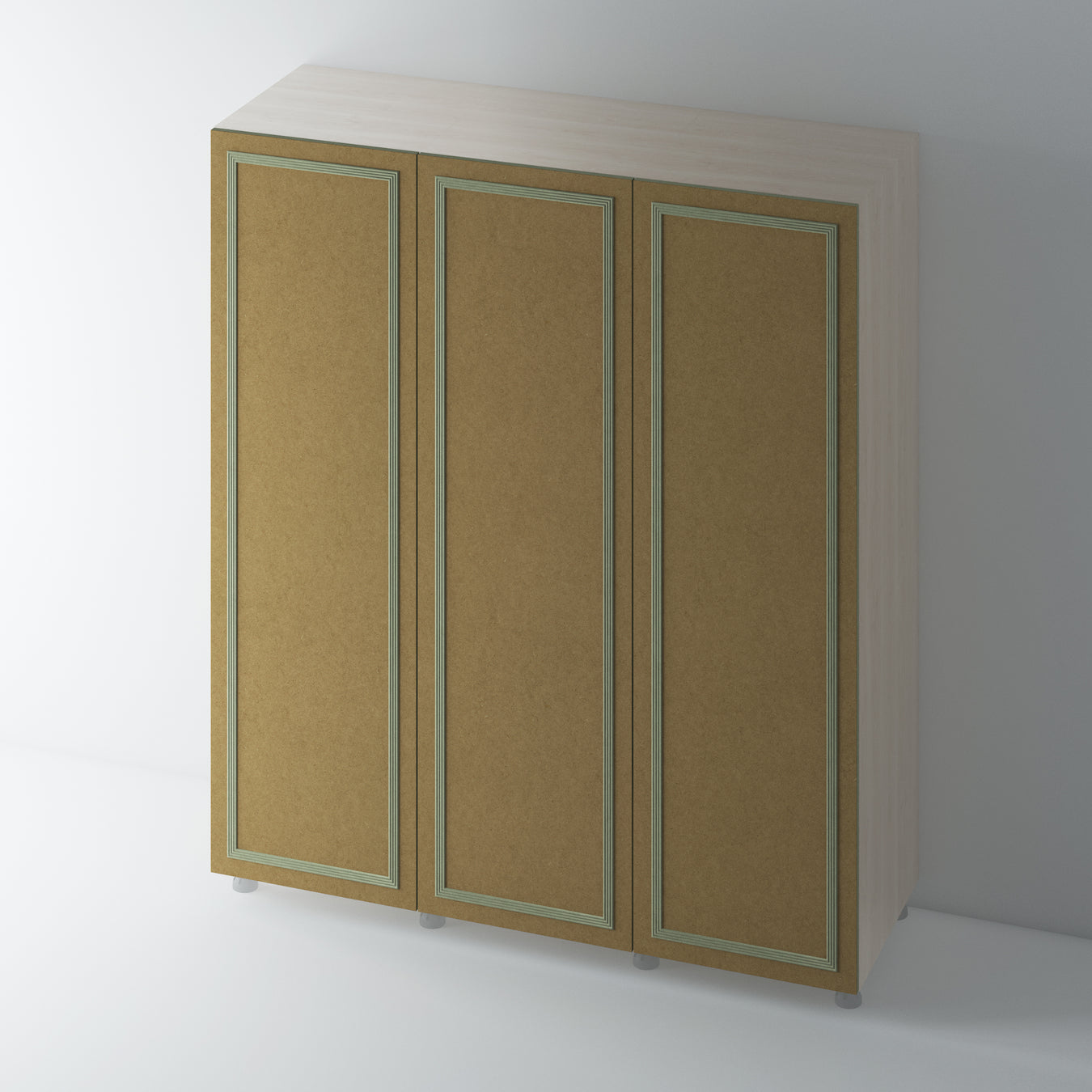 Bare Flat Panel Wardrobe Doors with Reed Moulding