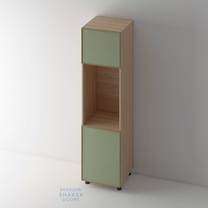 Bare, Super Skinny Kitchen Door and Natural Oak Cabinet