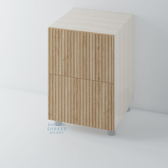 Oak Veneer Flat Grooved Kitchen Drawer for IKEA METOD