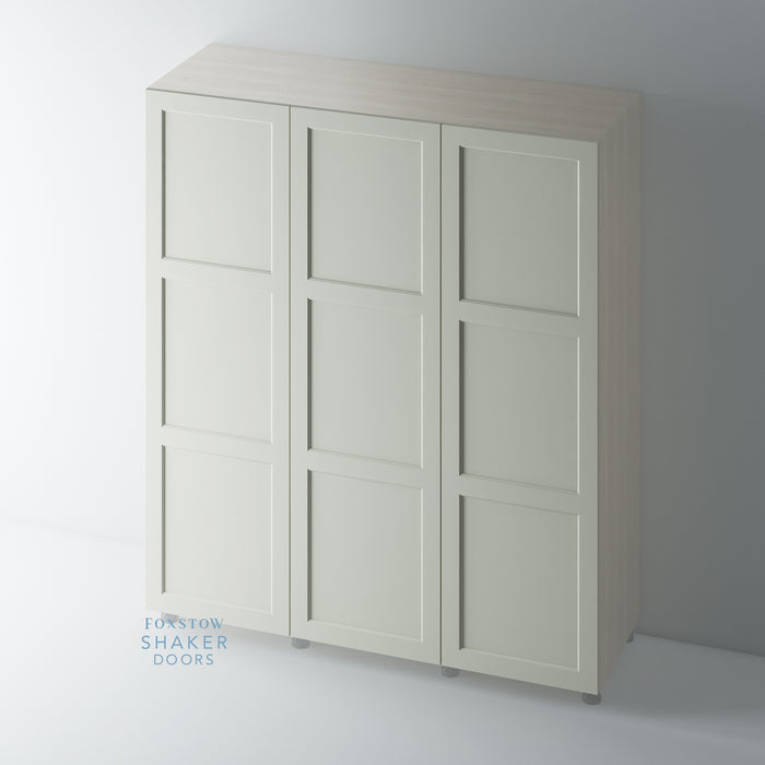 Painted 3 Panel Shaker Wardrobe Door with Ovolo Mouldings for IKEA PAX