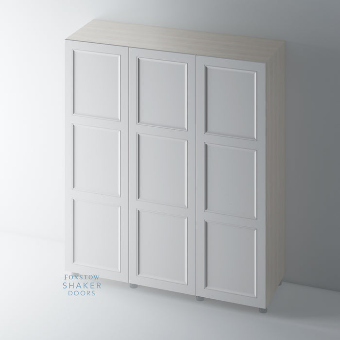 Painted, 3 Panel Shaker Wardrobe Door with OGEE Mouldings