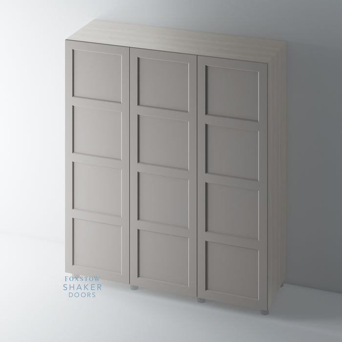 Painted 4 Panel Shaker Wardrobe Door with Ovolo Mouldings for IKEA PAX