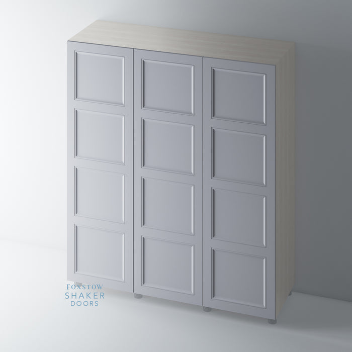 Painted 4 Panel Shaker Style Wardrobe Door with Ogee Mouldings for IKEA PAX