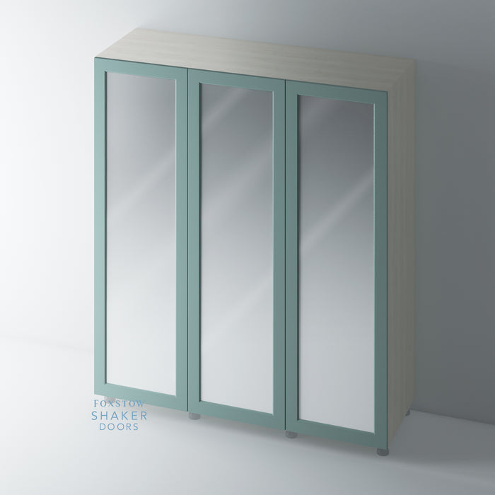 Painted, Mirrored Shaker Wardrobe Door with OVOLO Mouldings