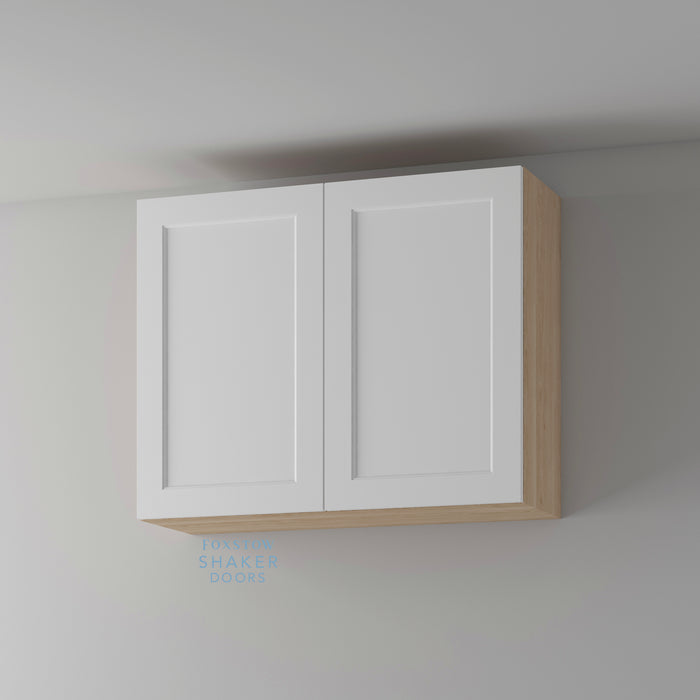 Primed, Shaker Ovolo Kitchen Door and Natural Oak Cabinet