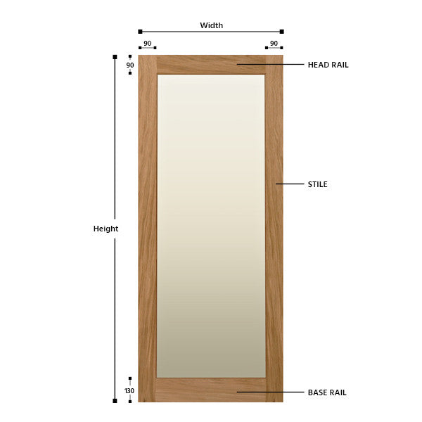 Glazed Single Panel Solid Oak Shaker Door