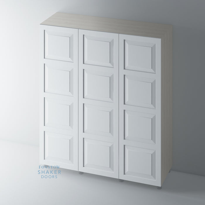 Primed 4 Panel Shaker Raised Panel Wardrobe Doors for IKEA PAX