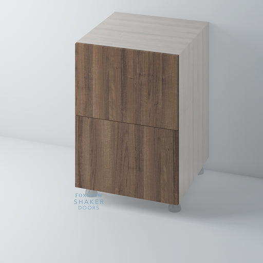 Walnut Veneer Flat Panel Kitchen Drawers for IKEA METOD