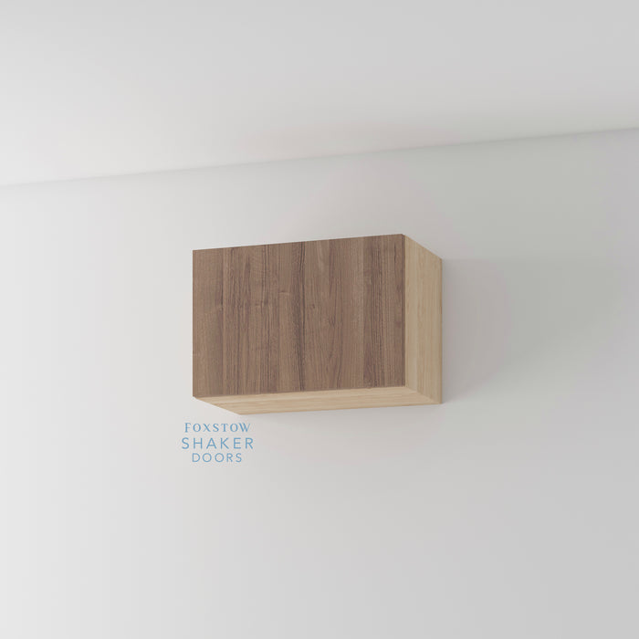 Walnut, Flat Panel Kitchen Door and Natural Oak Cabinet