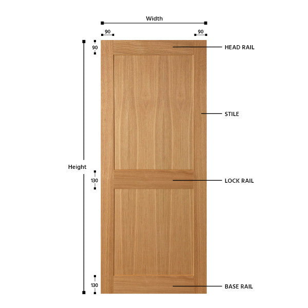 2 Panel Oak Shaker Door