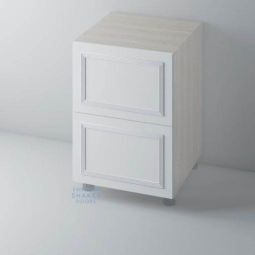 Primed Flat Panel Kitchen Drawers with Reed Moulding 