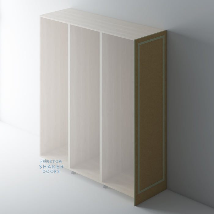 Bare Flat Tall End Panel with Reed Moulding