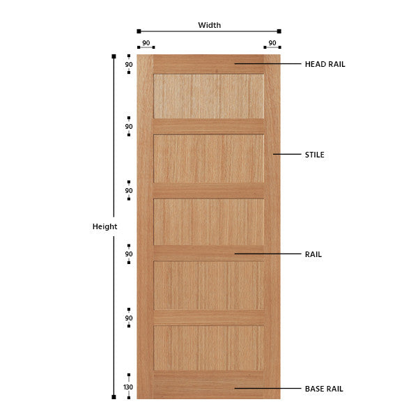 5 Panel Oak Shaker Door