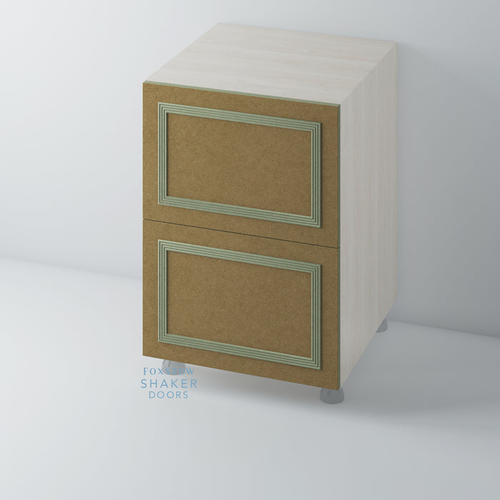 Bare Flat Panel Kitchen Drawers with Reed Moulding