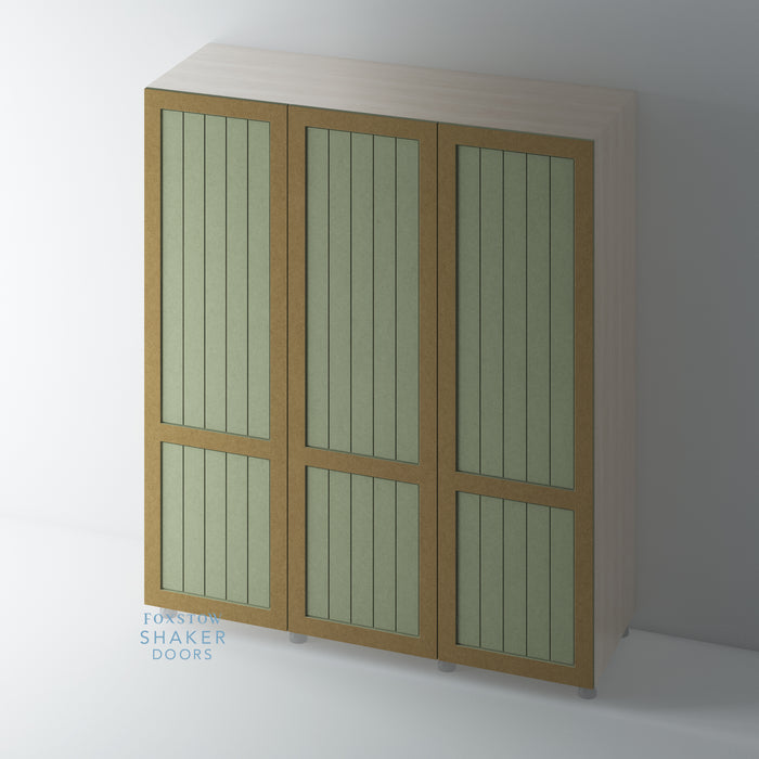 Bare, 2 Panel Shaker Wardrobe Door with TONGUE & GROOVE Panel