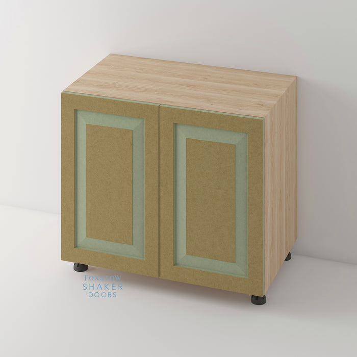 Bare, Shaker Raised Panel Kitchen Door and Natural Oak Cabinet