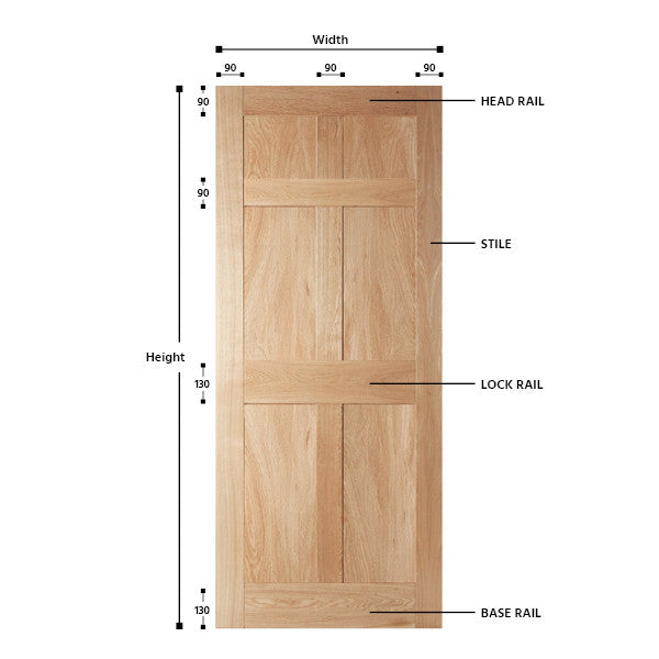 6 Panel Oak Shaker Door