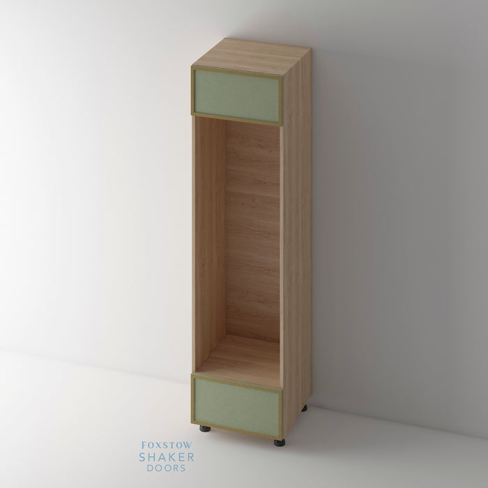 Bare, Slimline Shaker Kitchen Door and Natural Oak Cabinet