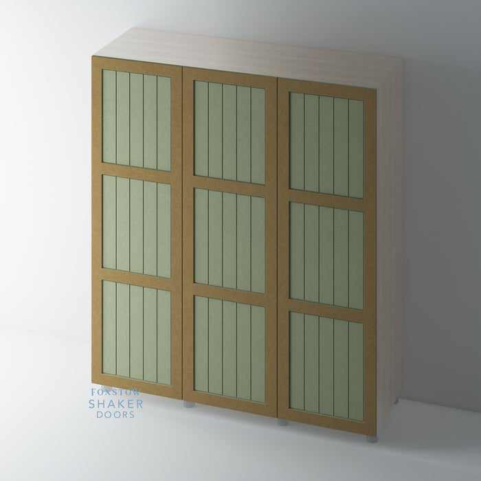 Bare, 3 Panel Shaker Wardrobe Door with TONGUE & GROOVE Panel