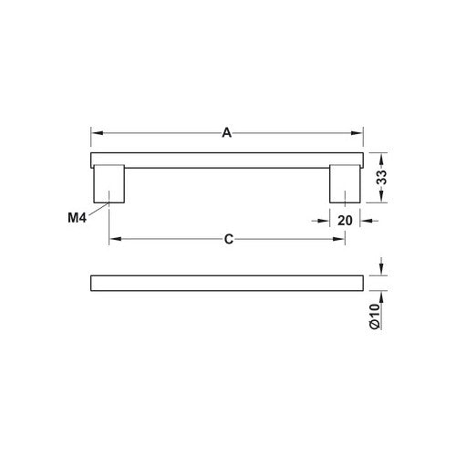 Graf 2, Aluminium Bar Handle